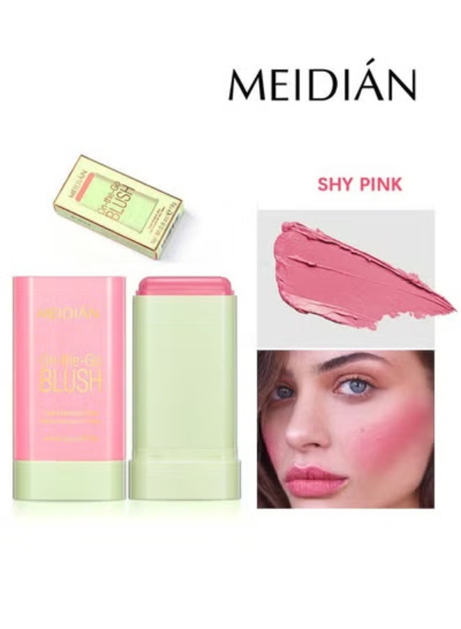 Meidián Blush Stick, Blush Cream for Cheeks Eyes Lips,Blush in Natural with Waterproof Sweat-Resistant, Tinted Solid Stick with Long Lasting, Nude Makeup Multi-Use Color Stick Creamy Blush, Shy Pink - Image 1